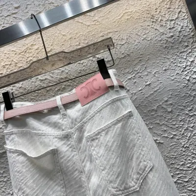 Celine High Waisted White Denim Pants