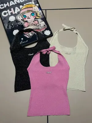 Chanel Halter Top Pink Knitwear