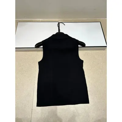 Black Knit Sleeveless Top Casual
