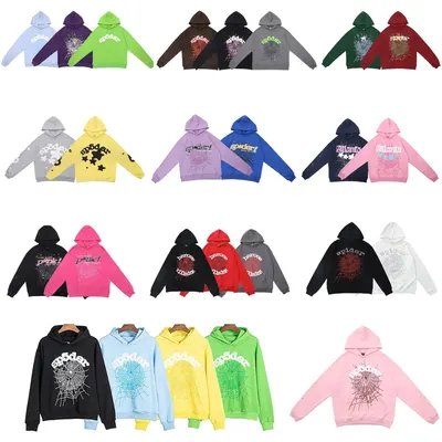 Spider Web Print Hoodie Multicolor Casual Sweatshirt