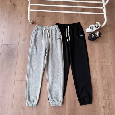 Supreme Logo Gray And Black Casual Sweatpants