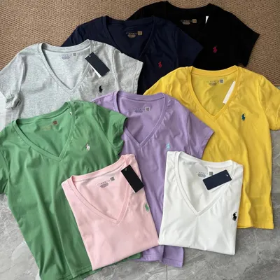 Ralph Lauren V-Neck T-Shirt Multi Color Casual