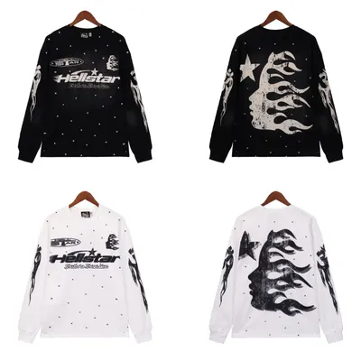 Hellstar Long Sleeve Black White Graphic Sweatshirt