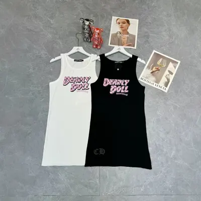 Deadly Doll Tank Top White Black Casual