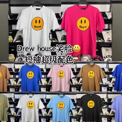 Drew House Smiley Face White Casual T-Shirt