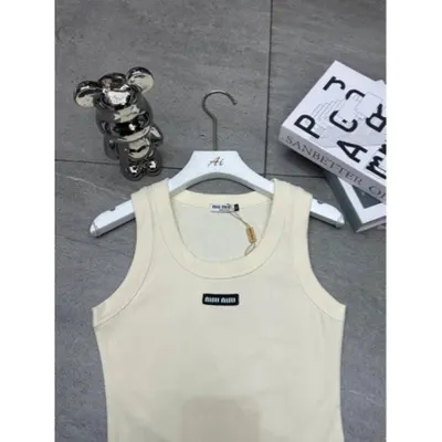 Miu Miu Tank Top Beige Minimalist