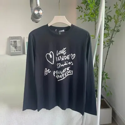 Studios Love Inside Black Casual T-Shirt