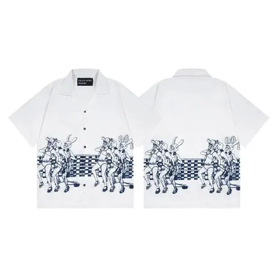 Owens Boys Summer White Printed Casual Shirt