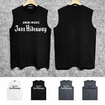 Amiri Music Jazz Hideaway Black Sleeveless T-Shirt