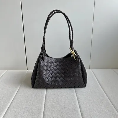 Bottega Veneta Intrecciato Black Woven Leather Tote Bag