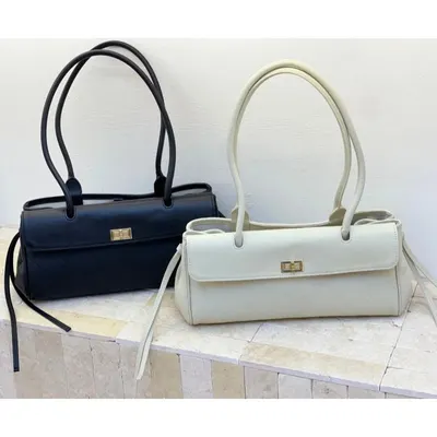Leather Tote Bag Black Classic Handbag
