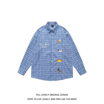 Feel Lonely Plaid Blue Casual Shirt