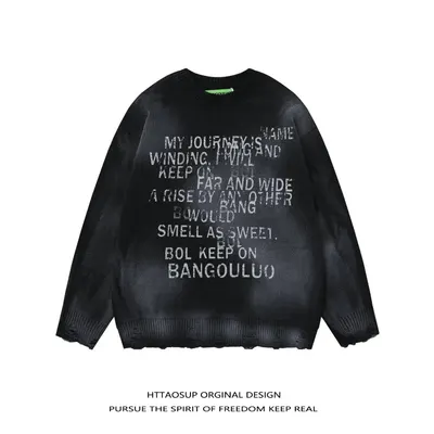 Httaosup Original Black Graphic Sweatshirt