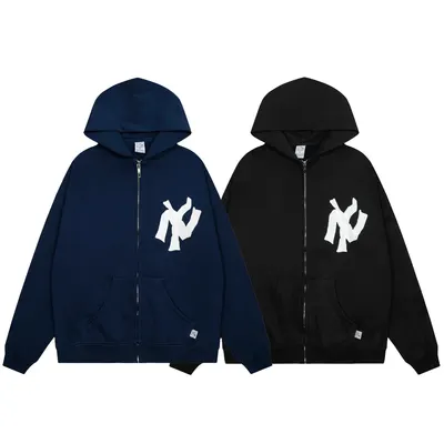 New York Yankees Zip Hoodie Navy Blue Casual Sweatshirt