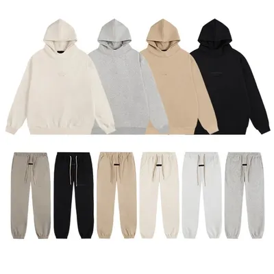 Basic Hoodie Set Beige Casual Sweatshirt