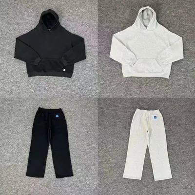 Basic Hoodie Set Black And White Casual Wear