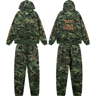 Dept De La Galerie Camo Green Hoodie And Pants Set