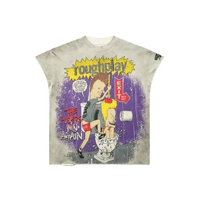 Roughplay Graphic Gray Sleeveless T-Shirt