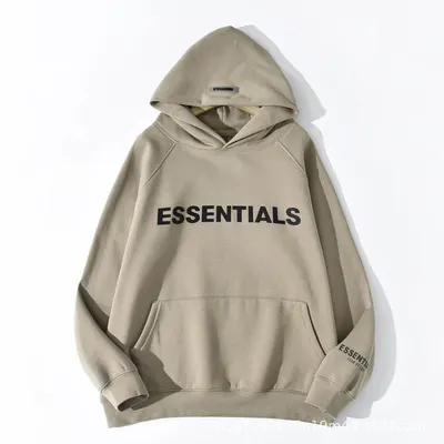 Essentials Hoodie Beige Casual Sweatshirt