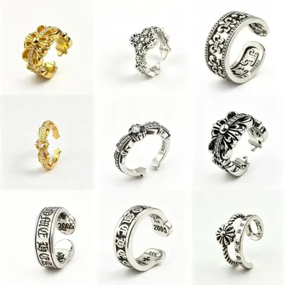 Sterling Silver Floral Cuff Ring Silver Vintage Jewelry