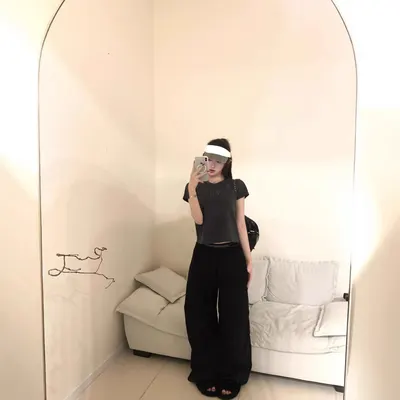 Unbranded Crop Top Black Casual T-Shirt