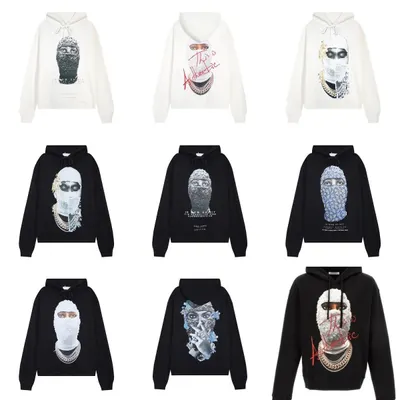 Unisex Hoodie Black White Graphic Print Sweatshirt