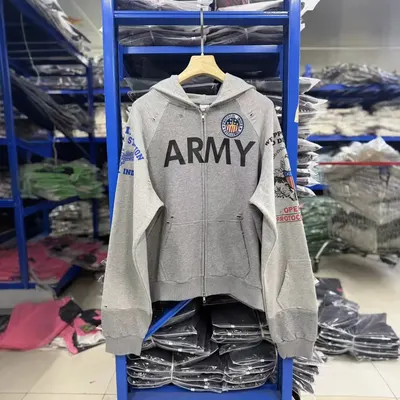 Army Hoodie Gray Military Style
