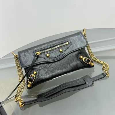 Balenciaga Classic Black Leather Crossbody Bag