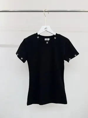 Chanel Logo Black Casual T-Shirt